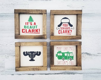 You Serious Clark • Shitters Full • Framed Christmas Vacation Sign | Christmas Decor | Christmas Sign | Clark Griswold