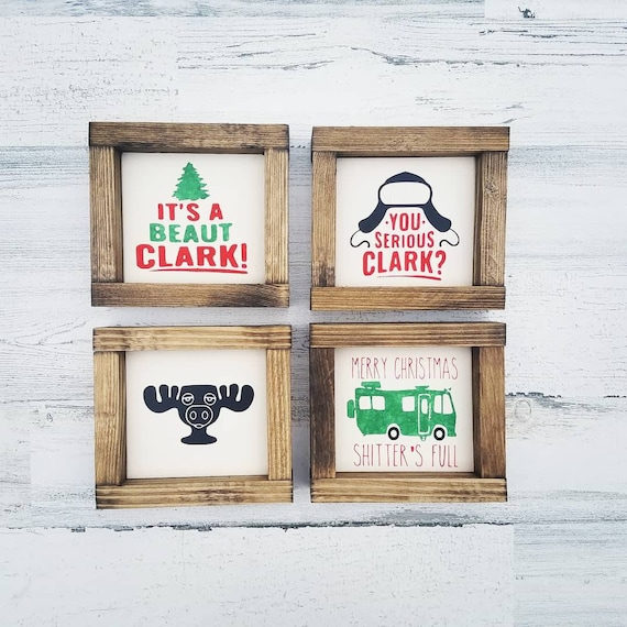 You Serious Clark • Shitters Full • Framed Christmas Vacation Sign | Christmas Decor | Christmas Sign | Clark Griswold