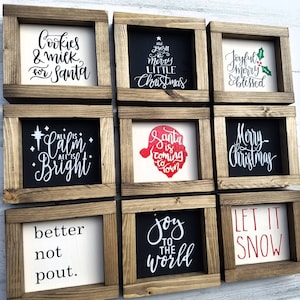 Mini Farmhouse Christmas Signs | Funny Christmas Sign | Christmas Mini Signs | Tiered Tray Signs | Coffee Bar Sign | Christmas Decor | Home