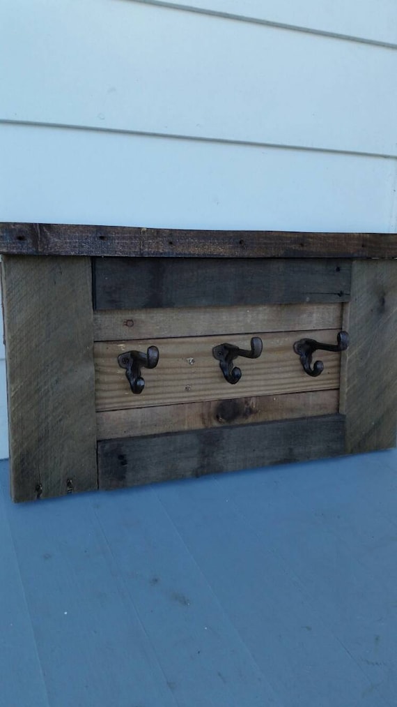 Rustic Wooden Entryway Coat Rack-Rustic Pallet Wooden Shelf-Coat Rack-Rustic Farmhouse Decor- Entryway Rack-Floating Shelf-Rustic Furniture