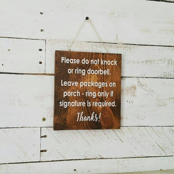 Please Do Not Knock or Ring Door Bell Sign-Handmade No Soliciting Sign- No Soliciting Door Sign