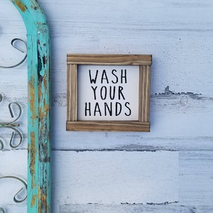 Wash Your Hands | Bathroom Decor | Bathroom Sign | Farmhouse Sign | Farmhouse Decor | Funny Bathroom Wall Decor Kids Bath