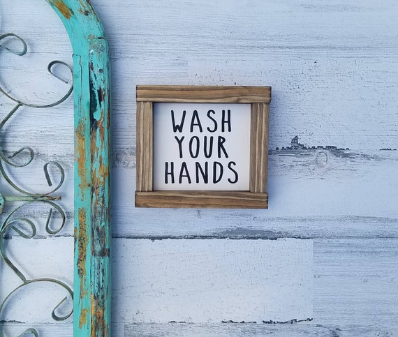 Wash Your Hands | Bathroom Decor | Bathroom Sign | Farmhouse Sign | Farmhouse Decor | Funny Bathroom Wall Decor Kids Bath