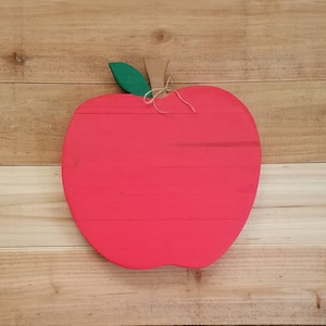 Rustic Apple Sign - Apple Sign - Wood Apple Sign - Autumn Decor - Fall Decor - Farmhouse Decor - Apple Door Hanger - Teacher Gift