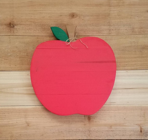 Rustic Apple Sign - Apple Sign - Wood Apple Sign - Autumn Decor - Fall Decor - Farmhouse Decor - Apple Door Hanger - Teacher Gift