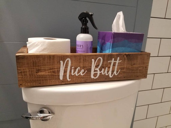 Toilet Paper Holder - Farmhouse Rustic - Bathroom Humor -  Nice Butt - Hello Sweet Cheeks - Nice Butt - Bathroom Decor