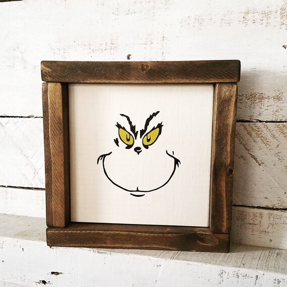The Grinch - The Grinch who Stole Christmas Movie - Dr. Seuss Art - Dr. Seuss Christmas - Christmas Gift - Small Wood Framed Sign