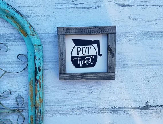 Coffee Sign - Wicked without Coffee - Pot Head - Coffee Decor - Farmhouse Decor - Farmhouse Kitchen - Coffee Bar - Wood Sign - Home Decor