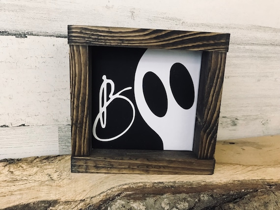 BOO - Spooky - Ghost - Halloween Sign - Farmhouse Decor - Modern Halloween - Tiered Tray - Gifts for Mom
