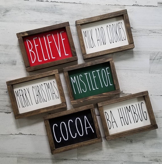 Christmas Sign Collection - Christmas Words - Believe - Joy - Noel - Cocoa Bar - Merry Christmas - Holiday - Seasonal Holiday Signs