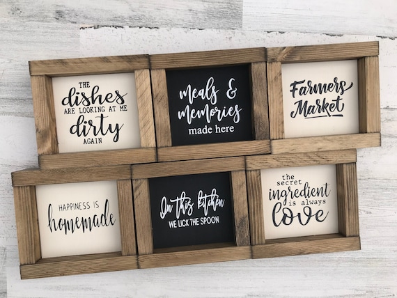 Mini Kitchen Sign Collection Kitchen Wall Decor Rustic Kitchen