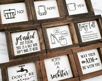 New! Bathroom Collection | Funny Bathroom Signs | Bathroom Wall Decor | Restroom Bathroom Decor | Farmhouse Bathroom Sign | Guest Bathroom