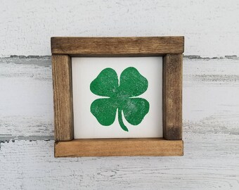 St. Patrick's Day Decor Collection - St. Patty's Decor - Mini Tiered Trey Wood Signs - Farmhouse Decor - Shamrock - Kiss Me - Lucky - Pinch