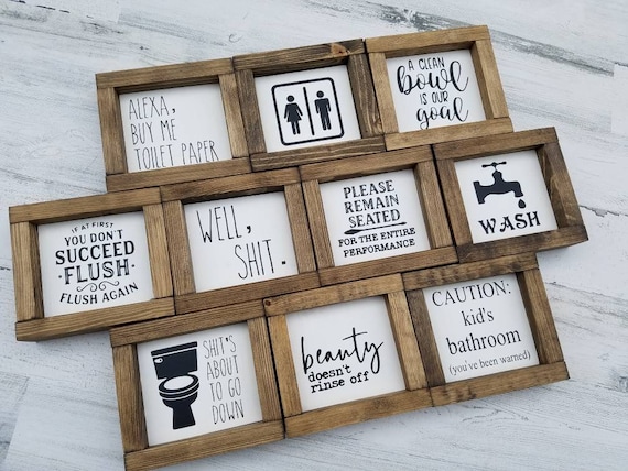 Bathroom Collection | Funny Bathroom Signs | Bathroom Wall Decor | Restroom Bathroom Decor | Farmhouse Bathroom Sign | Guest Bathroom