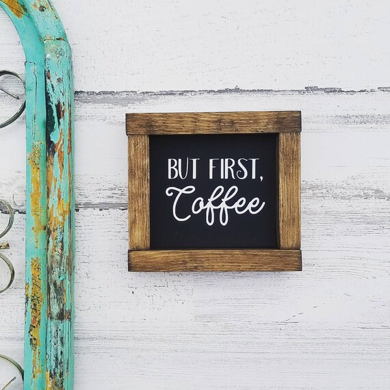 Coffee Sign - But First Coffee - Pot Head Coffee - Coffee Decor - Farmhouse Decor - Farmhouse Kitchen - Coffee Bar - Wood Sign - Home Decor