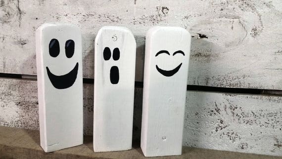 3 Reclaimed Wooden Ghosts | Reclaimed Rustic Wooden Ghosts | Rustic Halloween Decor | Fall Decor