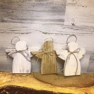 Small Rustic Wood Angel | Handmade Rustic Reclaimed Wood Angel | Farmhouse Christmas Ornament | Handmade Gift | Angel Ornament | Stocking
