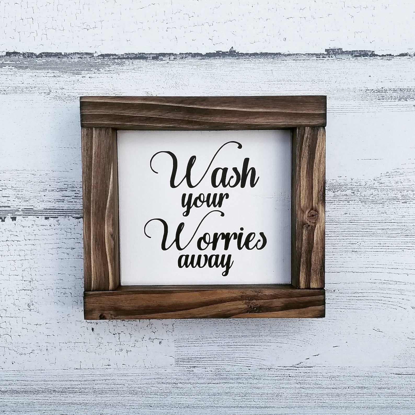 Wash Your Worries Away Sign | Farmhouse Bathroom Sign | Bathroom Decor ...