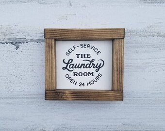 Laundry Room Self Service Wood Sign - Laundry Room Decor - Funny Laundry Sign - Wood Sign - Laundry Room Sign - Laundry Today or Naked Tomor