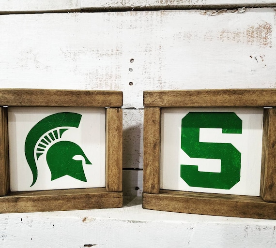 MSU Spartan Mini Framed Sign - MSU Collecter Sign - Officially Licensed Product #8115 -  College Dorm Student - Fan Gift - Graduation Gift