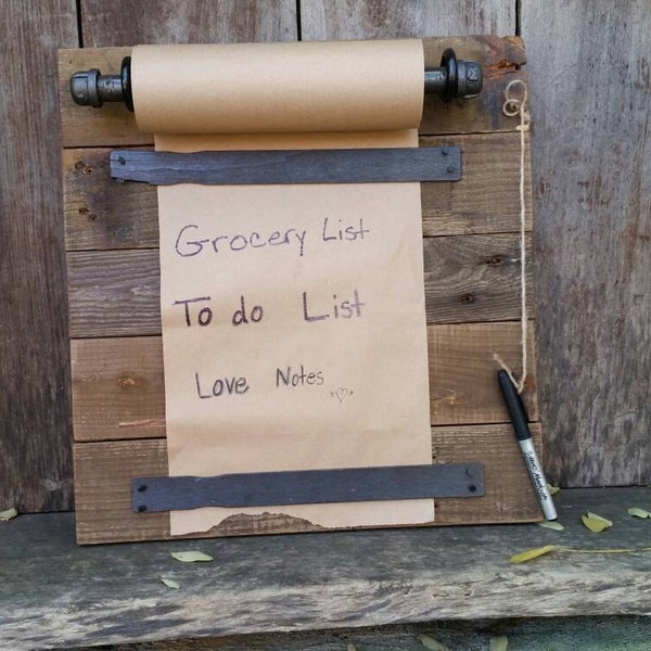 Rustic Memo Board Paper Included-Reclaimed Wood Memo Board-Message Board-Farmhouse Memo Board-To Do List- Kitchen Organizer