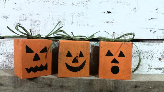 3 Wooden Pumpkins, Wood Pumpkins, Reclaimed Rustic Pallet Wooden Pumpkins, Rustic Halloween Decor-Fall Decor, Pumpkin Decor, Jack O Lanterns