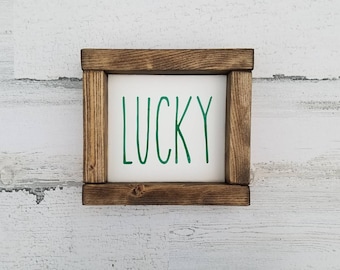 St. Patrick's Day Decor Collection - St. Patty's Decor - Mini Tiered Trey Wood Signs - Farmhouse Decor - Shamrock - Kiss Me - Lucky - Pinch