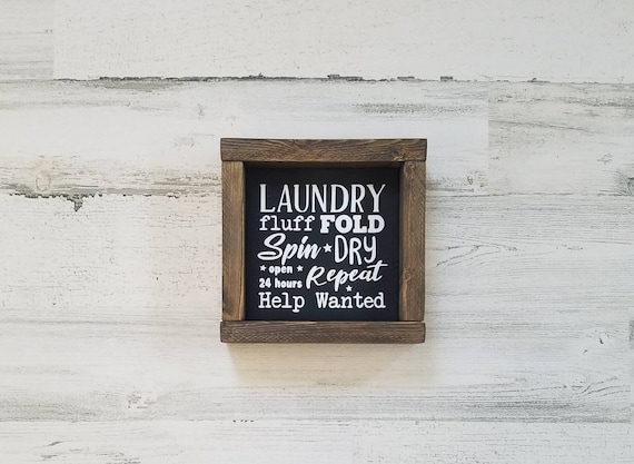 Fluff and Fold Laundry Sign - Funny Laundry Sign - Laundry Room Wall Decor - Farmhouse Laundry Decor - Laundry Shelf Decor - Gift for Mom