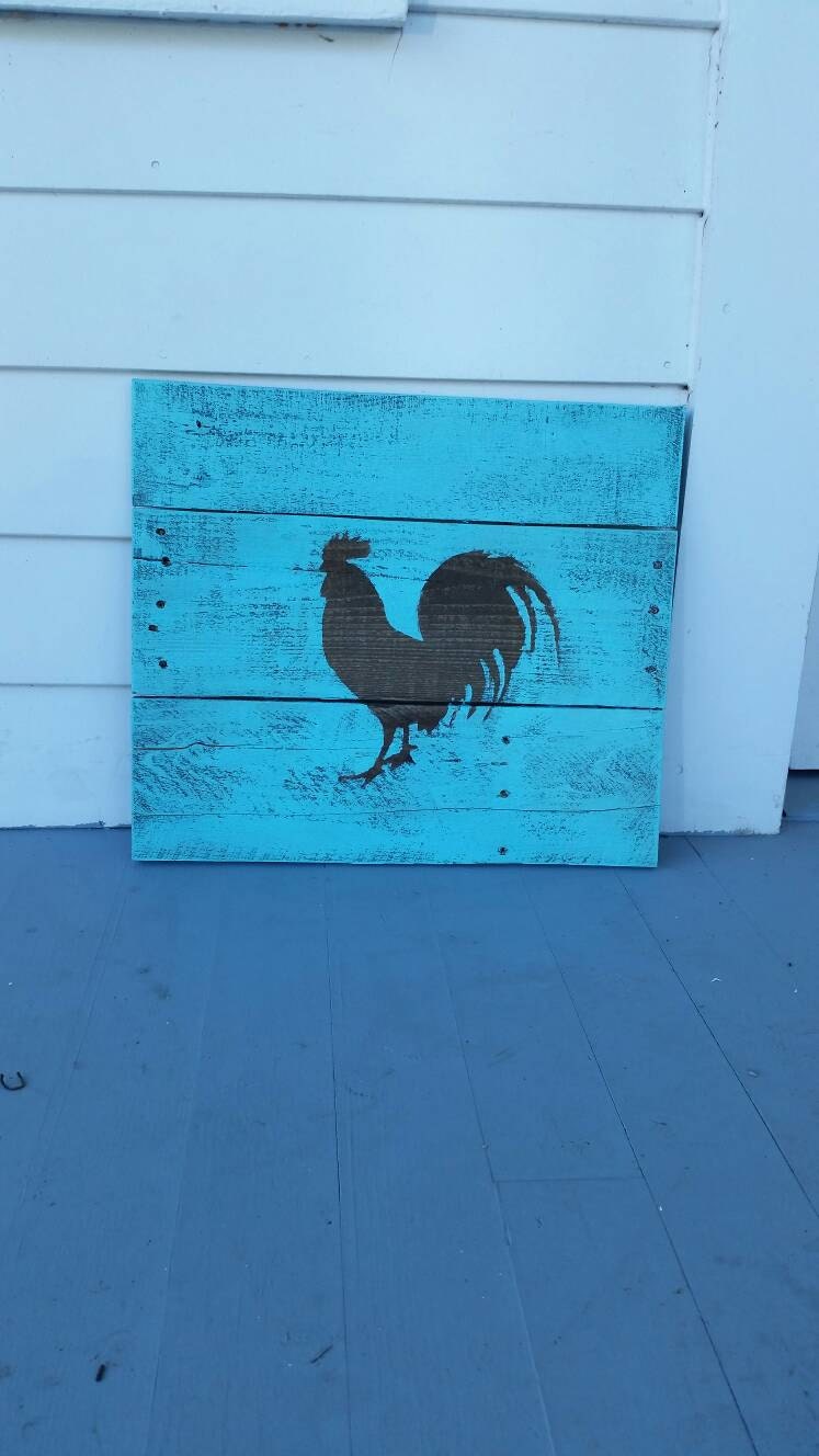 Wooden Rooster Signrustic Rooster Signfarmhouse Etsy Canada