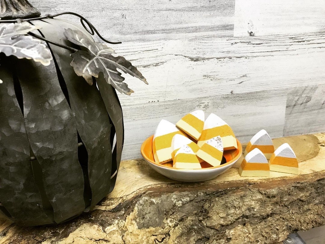 Mini Wood Candy Corn Set | Fall Decor | Halloween Decor | Bowl Fillers ...