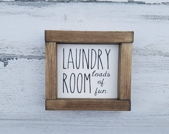 Laundry Room Loads of Fun Wood Sign - Laundry Room Decor - Funny Laundry Sign - Wood Sign - Laundry Room Sign - Laundry Today or Naked Tomor