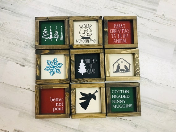 Buddy the Elf Movie l Elf l Home Alone l Nativity Scene | Christmas Vacation | Christmas Decor l Funny Signs l Mini tiered tray sign