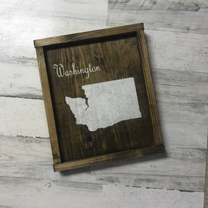 Personalize State Sign- USA Silhouette Sign - HOME Wood Decor- State Gift - Farmhouse Decor