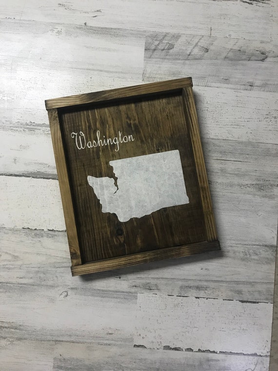 Personalize State Sign- USA Silhouette Sign - HOME Wood Decor- State Gift - Farmhouse Decor