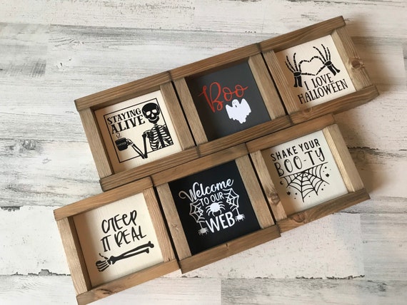 Halloween Sign Collection - Skeleton Staying Alive Sign - Halloween Farmhouse Signs - Halloween Wall Decor - Halloween Decor - Gifts for Mom