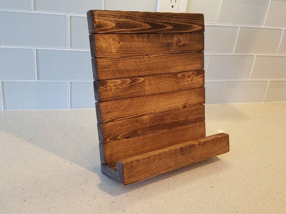 Rustic Wooden iPad Stand-Wooden iPad Stand-Tablet Holder-iPad Holder- Wood iPad Stand-Wooden Cookbook Stand-Desk Organizer