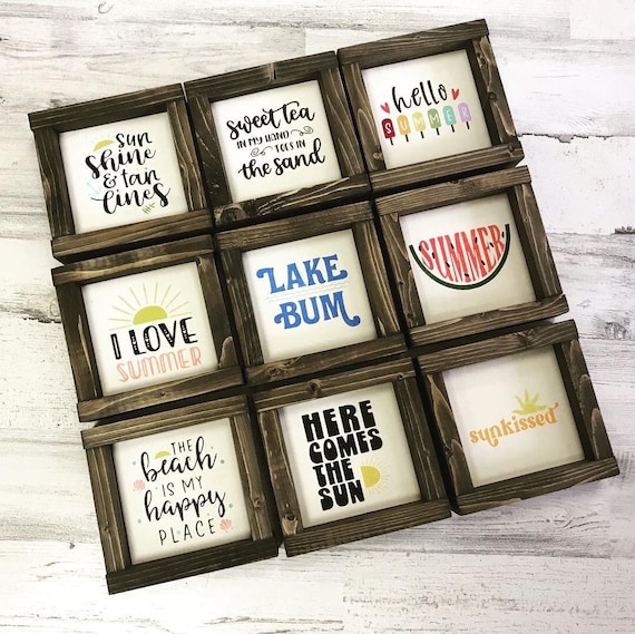 Summer Sign Collection - Funny Summer Signs - Lake Beach Wall Decor - Summer Signs Shelf Decor - Gifts for Mom