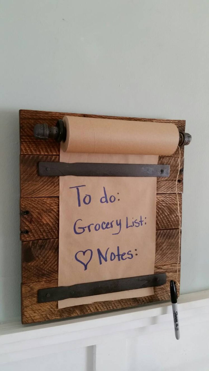 Rustic Memo Board Paper Included-Reclaimed Wood Memo Board-Message Board-Farmhouse Memo Board-To Do List Kitchen Organizer image 3