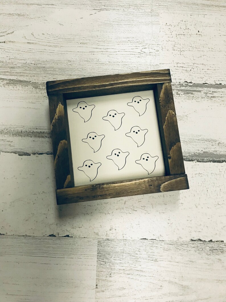 Ghosts Ghost Spooky Halloween Sign Farmhouse Decor Modern Halloween