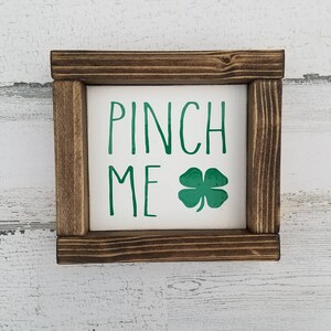 St. Patrick's Day Decor Collection St. Patty's Decor Mini Tiered Tray Wood Signs Farmhouse Decor Shamrock Kiss Me Lucky Pinch image 2