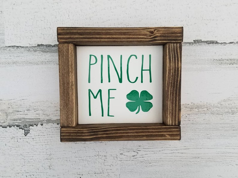 St. Patrick's Day Decor Collection St. Patty's Decor Mini Tiered Tray Wood Signs Farmhouse Decor Shamrock Kiss Me Lucky Pinch image 2