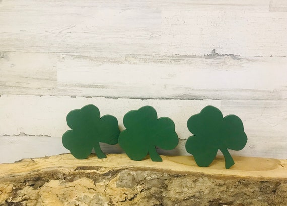Wood Shamrock Cutout | St. Patty's Day Decor | Clover | Tiered Tray | Farmhouse Rustic | Spring Accents | Lucky Clover | Irish