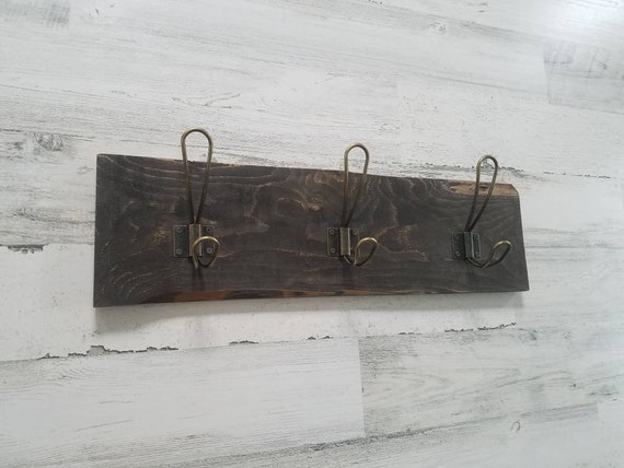 Rustic Coat Rack | Wall Hanger with Double Coat Hanger Hooks | Vintage Hanger Coat Rack | Organizer | Farmhouse Coat Rack | Wood Coat Rack