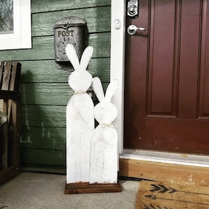 Porch Bunnies-Wood Bunny-Front Porch Decor- Standing Bunny-Spring Porch Decoration-Wooden Easter Bunny-Easter Porch Decoration