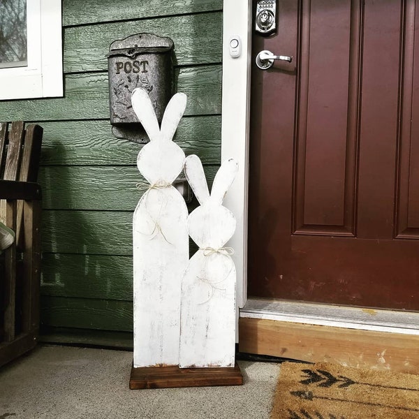 Porch Bunnies-Wood Bunny-Front Porch Decor- Standing Bunny-Spring Porch Decoration-Wooden Easter Bunny-Easter Porch Decoration