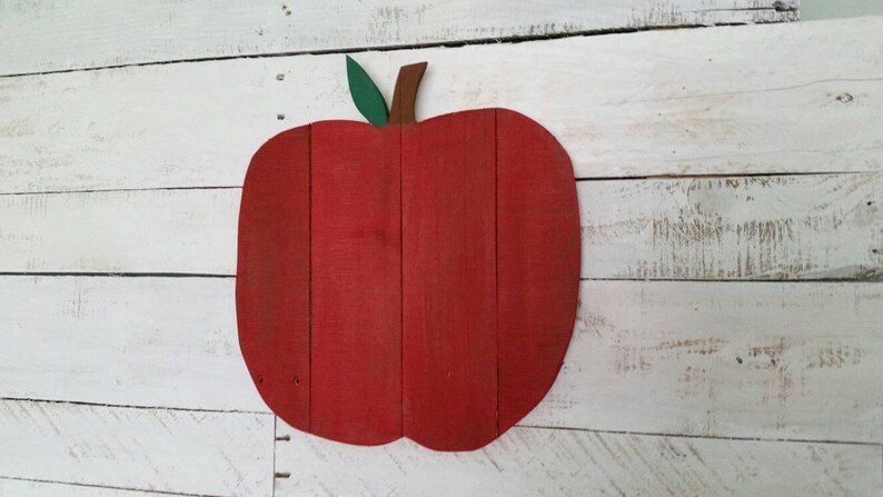 Rustic Apple Sign - Apple Sign - Wood Apple Sign - Autumn Decor - Fall ...
