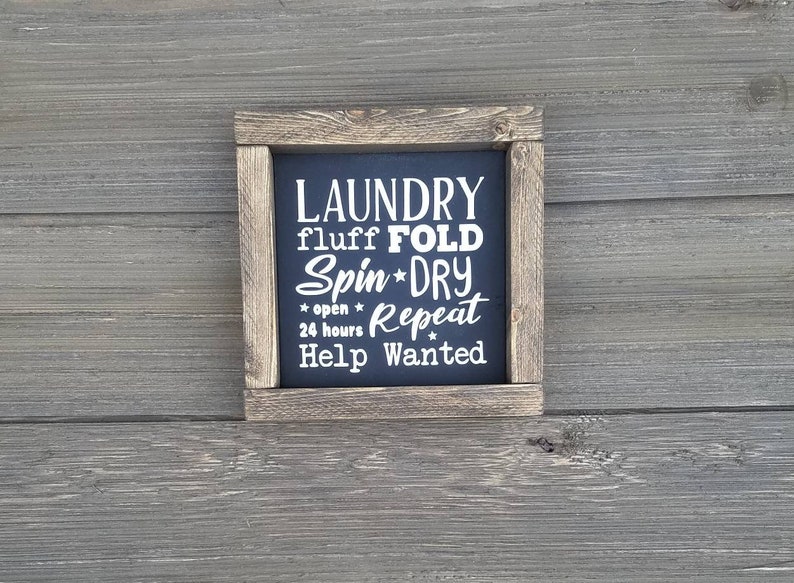 Cartel de lavandería de Fluff y Fold signo de lavandería | Etsy