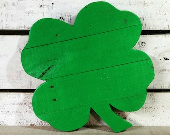 Shamrock Decor-Wooden Shamrock Reclaimed Wood Shamrock-St. Pattys Decorations-Shamrock Wall Hanger-Shamrock Door Hanger-Irish Decor