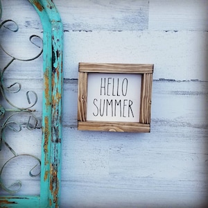 Hello Summer Sign - Rae Dunn inspired Sign - Rae Dunn - Summer Sign - Summer Decor - Farmhouse Decor - Farmhouse Sign - Wood Sign - Home Dec