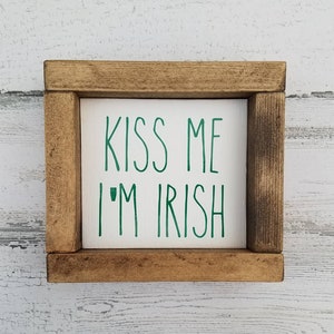 St. Patrick's Day Decor Collection St. Patty's Decor Mini Tiered Tray Wood Signs Farmhouse Decor Shamrock Kiss Me Lucky Pinch image 3